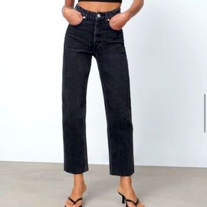 Zara Hi-Rise Straight Leg Jean